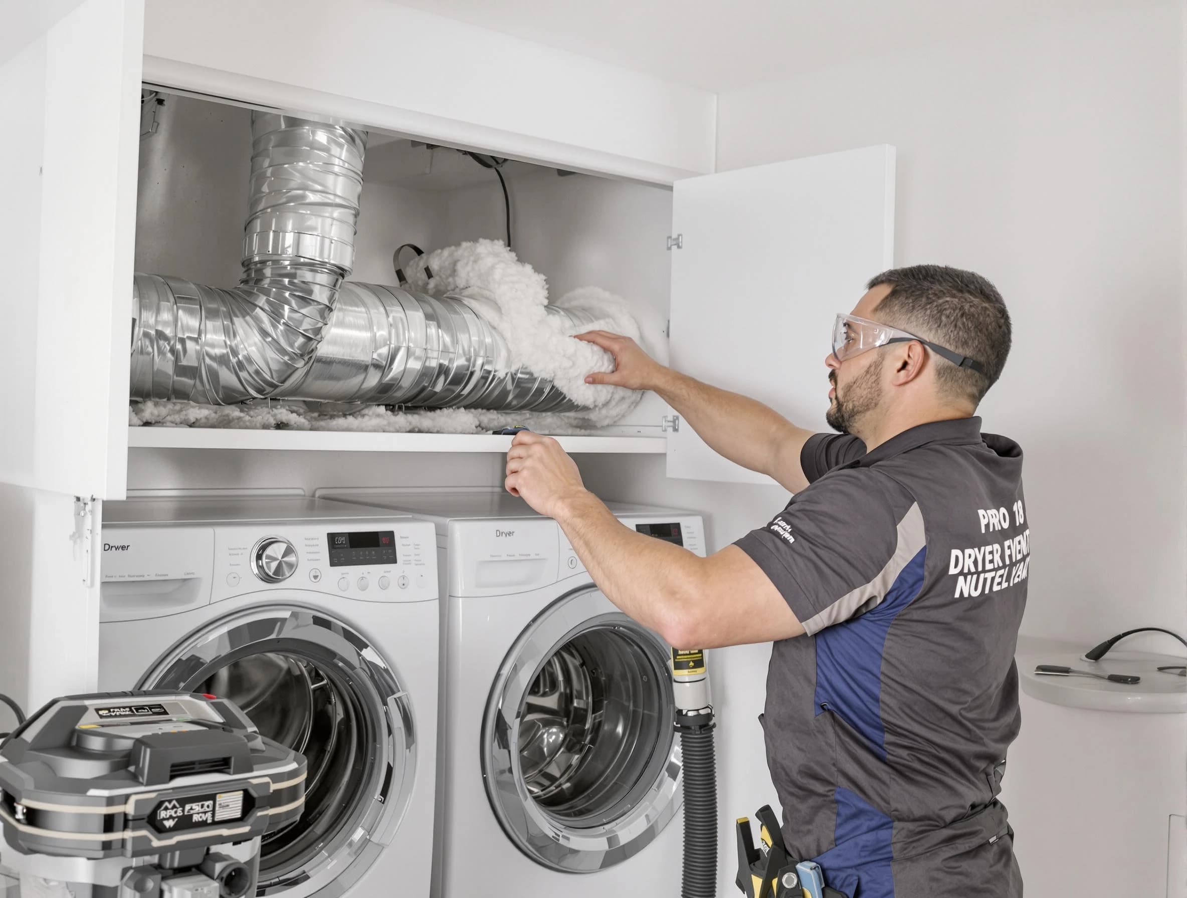 Greensburg Dryer Vent Cleaning certified technician performing specialized gas dryer vent cleaning in Greensburg